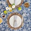 image:imageDII Floral Outdoor Zippered Tabletop Collection Water Resistant Tablecloth 60 Round Nautical Blue