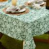 image:imageDII Floral Outdoor Zippered Tabletop Collection Water Resistant Tablecloth 60 x 120 Artichoke Green