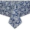 image:imageDII Floral Outdoor Zippered Tabletop Collection Water Resistant Tablecloth 60 x 84 StoneNautical Blue