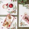 image:imageDII Heritage Holiday Sprigs Kitchen Dcor Collection Decorative Christmas Tablecloth 52x52 Christmas GreeneryBoughs of HollyRed Ticking
