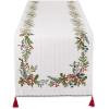image:imageDII Heritage Holiday Sprigs Kitchen Dcor Collection Decorative Christmas Tablecloth 52x52 Christmas GreeneryBoughs of HollyRed Ticking