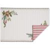 image:imageDII Heritage Holiday Sprigs Kitchen Dcor Collection Decorative Christmas Tablecloth 52x52 Christmas GreeneryBoughs of HollyRed Ticking