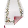 image:imageDII Heritage Holiday Sprigs Kitchen Dcor Collection Decorative Christmas Tablecloth 52x52 Christmas GreeneryBoughs of HollyRed Ticking