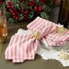 image:imageDII Heritage Holiday Sprigs Kitchen Dcor Collection Decorative Christmas Tablecloth 52x52 Christmas GreeneryRed Stripe Ticking