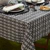 image:imageDII Ikat Outdoor Tabletop Collection Water Resistant Tablecloth 60 x 84 Black