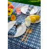 image:imageDII Ikat Outdoor Tabletop Collection Water Resistant Tablecloth 60 x 84 BlueBlue