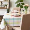 image:imageDII Spring Plaid Table Top Collection 100 Machine Washable Dress Up Your Table for Spring Easter Family Dinners Picnics and Everyday 60x8484 x 60 Rectangular