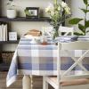 image:imageDII TriColor Check Collection 100 Cotton Tabletop Tablecloth 60x84 French Blue