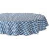 image:imageDII 100 Polyester Spill proof and Waterproof Machine Washable Tablecloth for Outdoor Use 60 Round Blue Ikat Seats 4 People60 Round