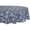 image:imageDII Floral Outdoor Zippered Tabletop Collection Water Resistant Tablecloth 60 x 84 StoneNautical Blue