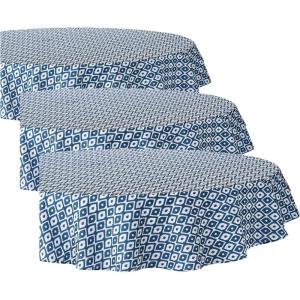 image:imageDII 100 Polyester Spill proof and Waterproof Machine Washable Tablecloth for Outdoor Use 60 Round Blue Ikat Seats 4 People60 Round Pack of 3