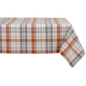 image:imageDII Autumn Afternoon Farmhouse Kitchen Thanksgiving amp Fall Dcor for Home Tablecloth 60x104 Pumpkin Plaid Orange amp GreyPumpkin Plaid  Orange  Grey