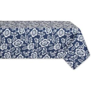 image:imageDII Floral Outdoor Tabletop Collection Water Resistant Tablecloth 60 x 84 Nautical Blue