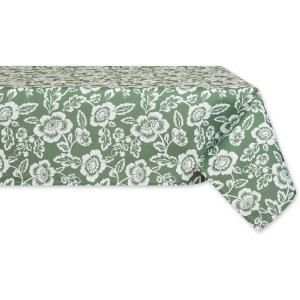 image:imageDII Floral Outdoor Tabletop Collection Water Resistant Tablecloth 60x84 Artichoke Green