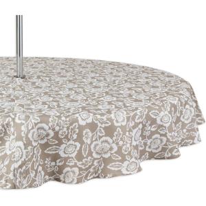 image:imageDII Floral Outdoor Zippered Tabletop Collection Water Resistant Tablecloth 60 x 84 StoneStone