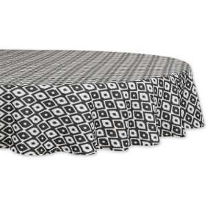 image:imageDII Ikat Outdoor Tabletop Collection Water Resistant Tablecloth 60 Round Black