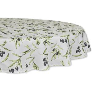 image:imageDII Olive Inspired Tabletop Collection Water Resistant Tablecloth 60 Round Mediterranean