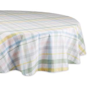 image:imageDII Sweet Spring Plaid Tabletop Collection Reusable Machine Washable Cotton Pastel Easter Dining Table Dcor Tablecloth 70 Round
