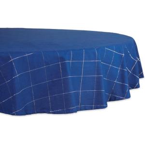 image:imageDII Windowpane Tabletop Collection Blue Metallic Tablecloth 52x5270 Round