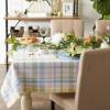 image:imageDII Sweet Spring Plaid Tabletop Collection Reusable Machine Washable Cotton Pastel Easter Dining Table Dcor Square Tablecloth 52x5252 x 52 Square