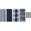image:imageDII Assorted Pattern Kitchen Collection Dishtowels amp Dishcloth Marine Blue 5 PieceMarine Blue