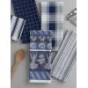 image:imageDII Assorted Pattern Kitchen Collection Dishtowels amp Dishcloth Marine Blue 5 PieceMarine Blue