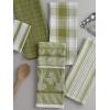 image:imageDII Assorted Pattern Kitchen Collection Dishtowels amp Dishcloth Marine Blue 5 PieceParsley Green