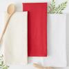 image:imageDII Basic Solid Dishtowel Collection Cotton Flat Woven Small Set 18x28 Barn Red 6 PieceNatural