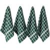 image:imageDII Basic Terry Collection Windowpane Dishtowel Set 16x26 Black Check 4 PieceDark Green Check