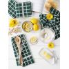 image:imageDII Basic Terry Collection Windowpane Dishtowel Set 16x26 Black Check 4 PieceDark Green Check