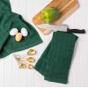 image:imageDII Basic Terry Collection Windowpane Dishtowel Set 16x26 Black Check 4 PieceDark Green Solid
