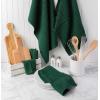 image:imageDII Basic Terry Collection Windowpane Dishtowel Set 16x26 Black Check 4 PieceDark Green Solid