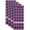 image:imageDII Basic Terry Collection Windowpane Dishtowel Set 16x26 Black Check 4 PieceEggplant Check