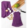 image:imageDII Basic Terry Collection Windowpane Dishtowel Set 16x26 Black Check 4 PieceEggplant Solid
