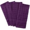 image:imageDII Basic Terry Collection Windowpane Dishtowel Set 16x26 Black Check 4 PieceEggplant Solid