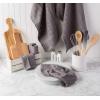 image:imageDII Basic Terry Collection Windowpane Dishtowel Set 16x26 Black Check 4 PieceGray Solid