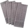 image:imageDII Basic Terry Collection Windowpane Dishtowel Set 16x26 Black Check 4 PieceGray Solid