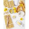 image:imageDII Basic Terry Collection Windowpane Dishtowel Set 16x26 Black Check 4 PieceHoney Gold Check