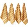 image:imageDII Basic Terry Collection Windowpane Dishtowel Set 16x26 Black Check 4 PieceHoney Gold Check