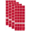 image:imageDII Basic Terry Collection Windowpane Dishtowel Set 16x26 Black Check 4 PieceRed Check