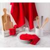 image:imageDII Basic Terry Collection Windowpane Dishtowel Set 16x26 Black Check 4 PieceRed Solid