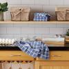 image:imageDII Basic Terry Collection Windowpane Dishtowel Set 16x26 Black Check 4 PieceStonewash Blue Check