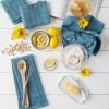 image:imageDII Basic Terry Collection Windowpane Dishtowel Set 16x26 Black Check 4 PieceStorm Blue Solid