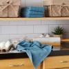 image:imageDII Basic Terry Collection Windowpane Dishtowel Set 16x26 Black Check 4 PieceStorm Blue Solid