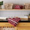 image:imageDII Basic Terry Collection Windowpane Dishtowel Set 16x26 Black Check 4 PieceWine Check