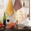 image:imageDII Bungalow Collection Absorbent Cotton Kitchen Kitchen Towel Set 18x28 Embellished Bungalow 3 CountAssorted Printed Waffle