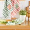 image:imageDII Farmers Market Collection Machine Washable Reusable Kitchen Dishtowel amp Dishcloth Set Veggie Print 6 PiecePlaid Patch