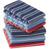 image:imageDII Heavy Duty Kitchen Towels Collection Long Lasting Quality Cotton Dish Towel 18x28 Dish Cloth 13x13 Holiday Red Checks 6 PieceStarboard Stripe