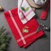 image:imageDII Holiday Dish Towels Christmas Kitchen Dcor 18x28 Santa Belt 2 PieceHolly  Mistletoe