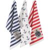image:imageDII Maritime Collection Kitchen Dishtowel Set 18x28 Anchor Stripes 3 PieceAnchor Stripes